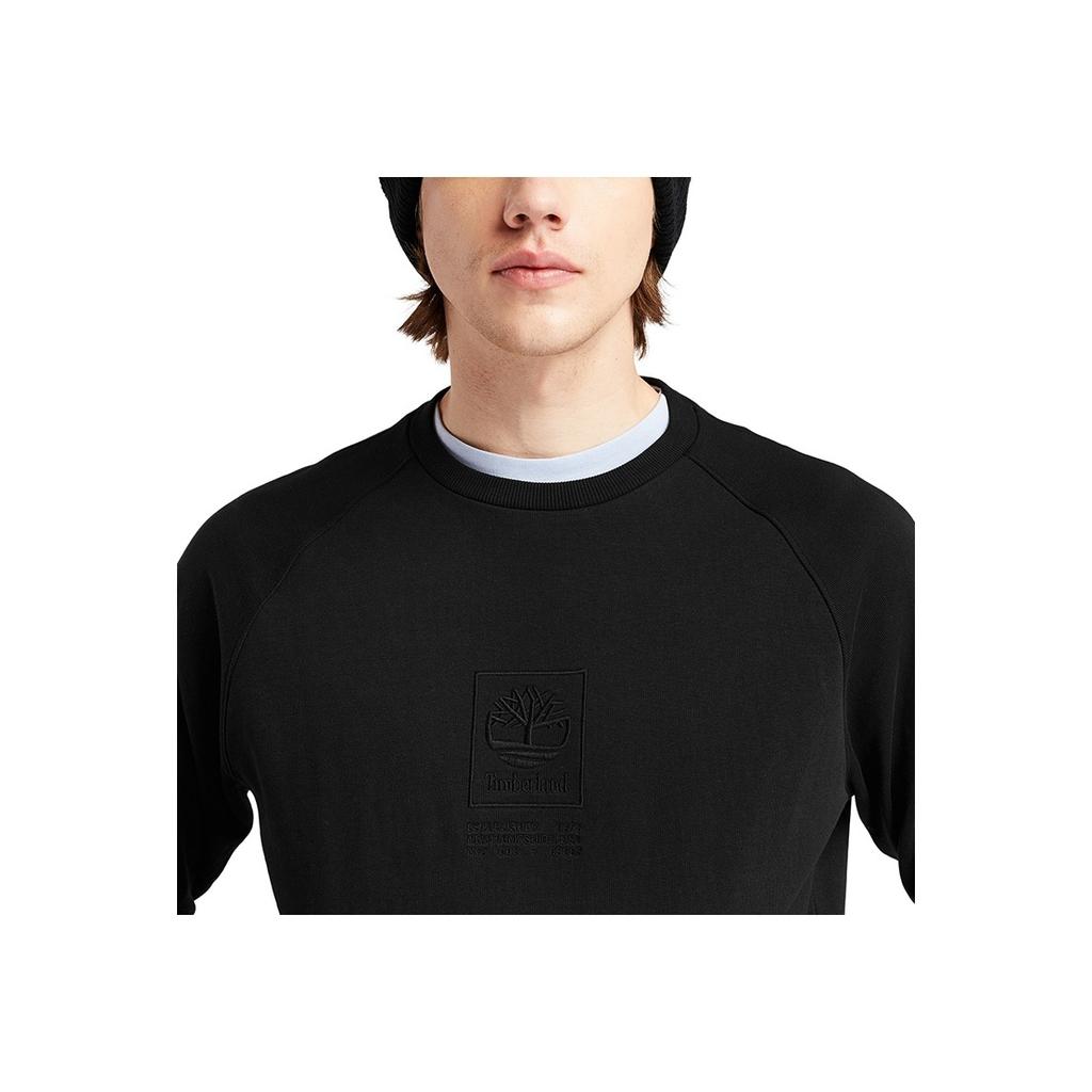 Timberland Вышитый логотип Повседневная толстовка с круглым вырезом Мужская толстовка Черная A2D3J-001