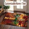 Custom Rug Cristiano Ronaldo Pattern Print Name Text Soft Non‑Slip Floor Carpet for Home Indoor Decoration
