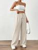 Women's Summer Casual Wide-Leg Pants with Elastic Waist and Loose Pockets