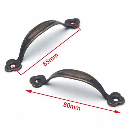 Sempiterno Antique Handles, Retro Arched Pull Handles, Zinc Alloy Arched Box Handles, Antique Style Screws for Furniture, Wardrobe, Kitchen Cabinet, D