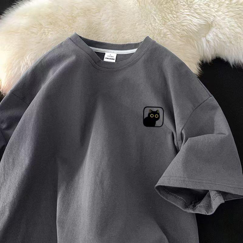 Футболка из хлопка с коротким рукавом, женская, свободная, модная, со средним рукавом, летняя, винтажная футболка