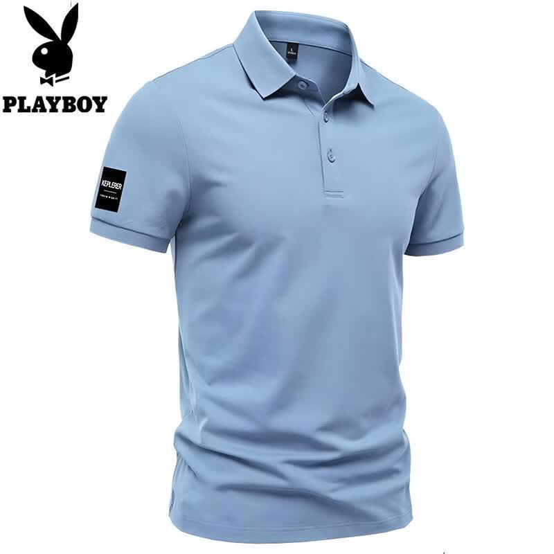 PLAYBOY Мужская летняя приталенная рубашка-поло