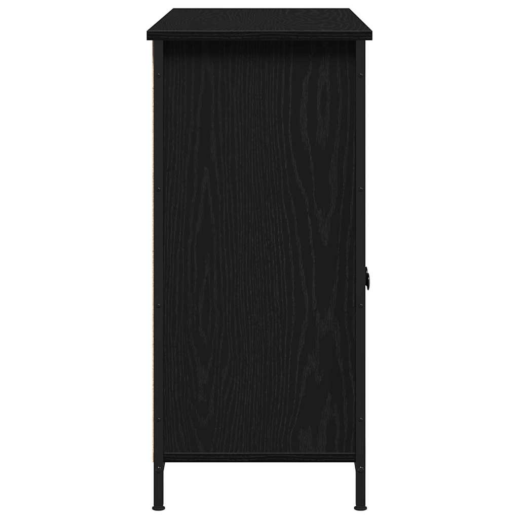 Sideboard in Black Oak Look 100 x 35 x 75 cm