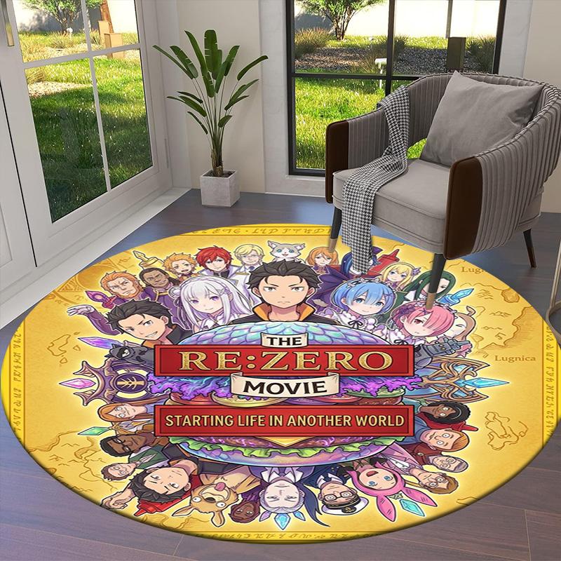 Re Zero Круглый ковер Ковер для гостиной спальни дивана игровой комнаты Декор Нескользящий коврик для пола
