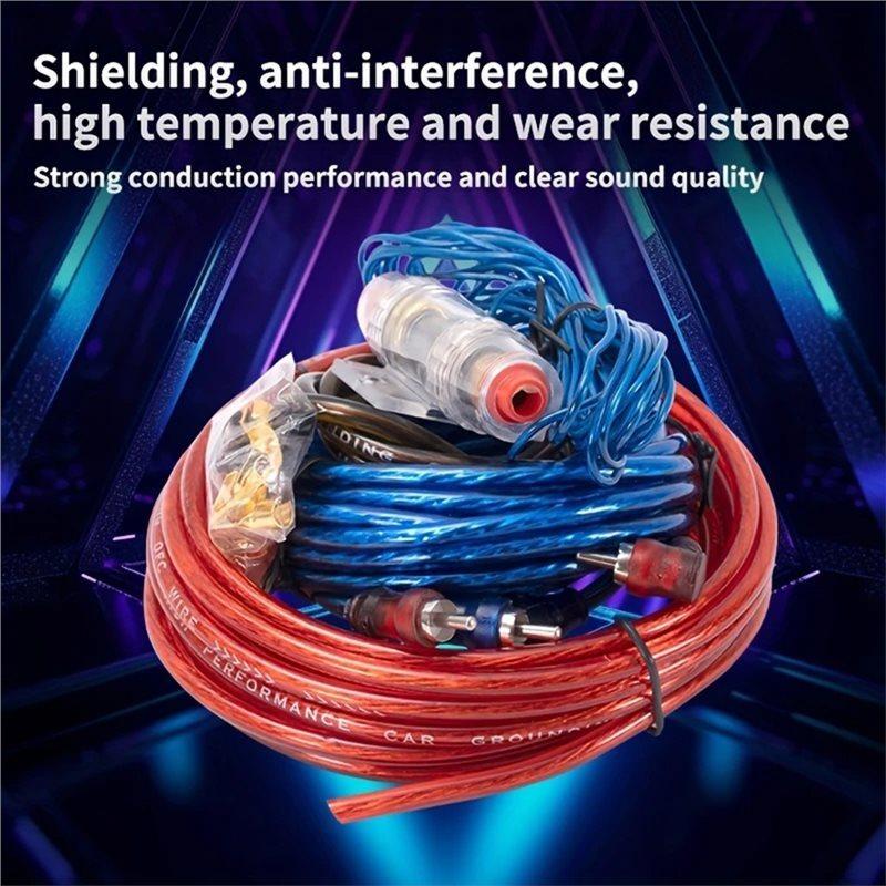 Wire Set 1500W 10GA Car Audio Speakers Car Subwoofer Amplifier With Fuse Control Signal Line Wiring Kit