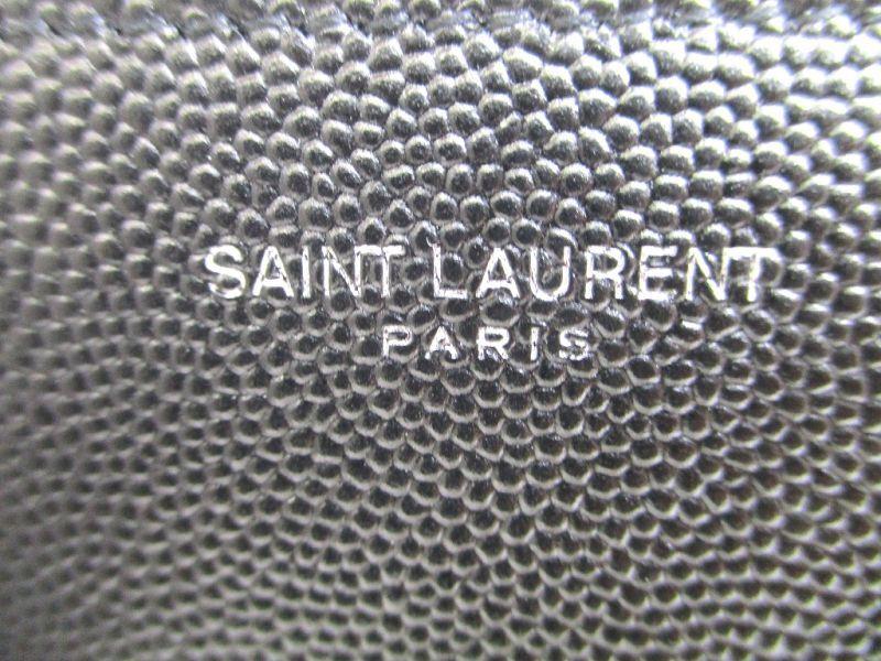 Authentic Saint Laurent Paris YSL Black Leather Bifold Wallet Compact Wallet #9784 Refurbished