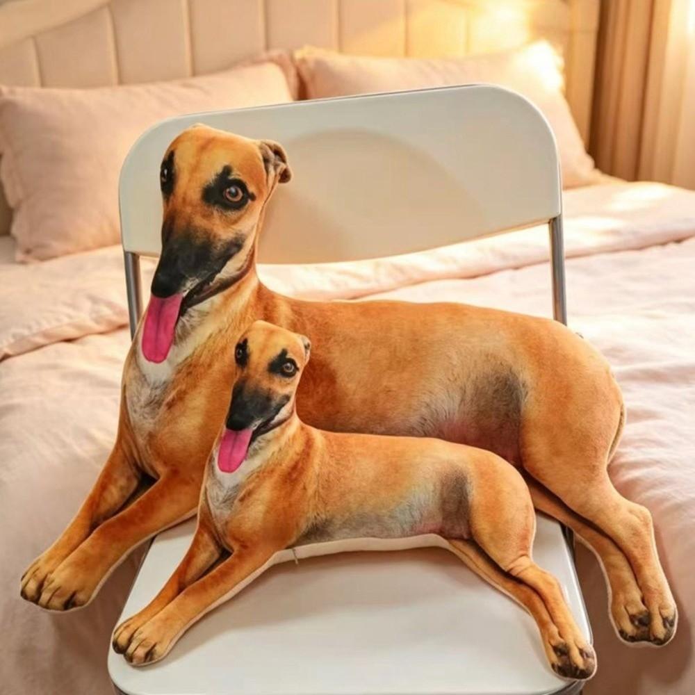 Huggable Greyhound Plush Toy PP Cotton Filling Hug Pillow Durable Dog Stuffed Doll Sofa Bed Decor