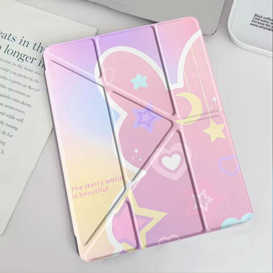 Розовый Держатель-Кролик Чехол для Планшета Для iPad Pro 2025 Air 4 5 M3 M2 1 2 M4 11 дюймов Mini 6 7 Pro 11-го 10-го 9-го 8-го 7-го