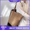 New New Woven One-color Woven Bag Fashionable Shoulder Straw Bag Casual Women's Bag Beach Bag