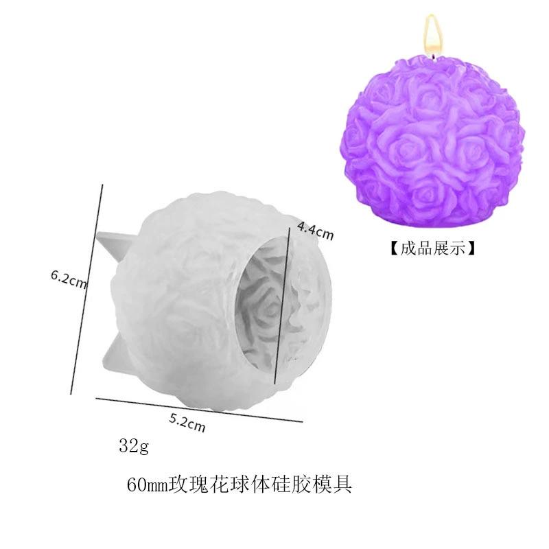 3D Свеча-шар роза Ароматерапевтическая форма DIY Форма для литья на День святого Валентина Креативный элегантный подсвечник Домашний свадебный декор
