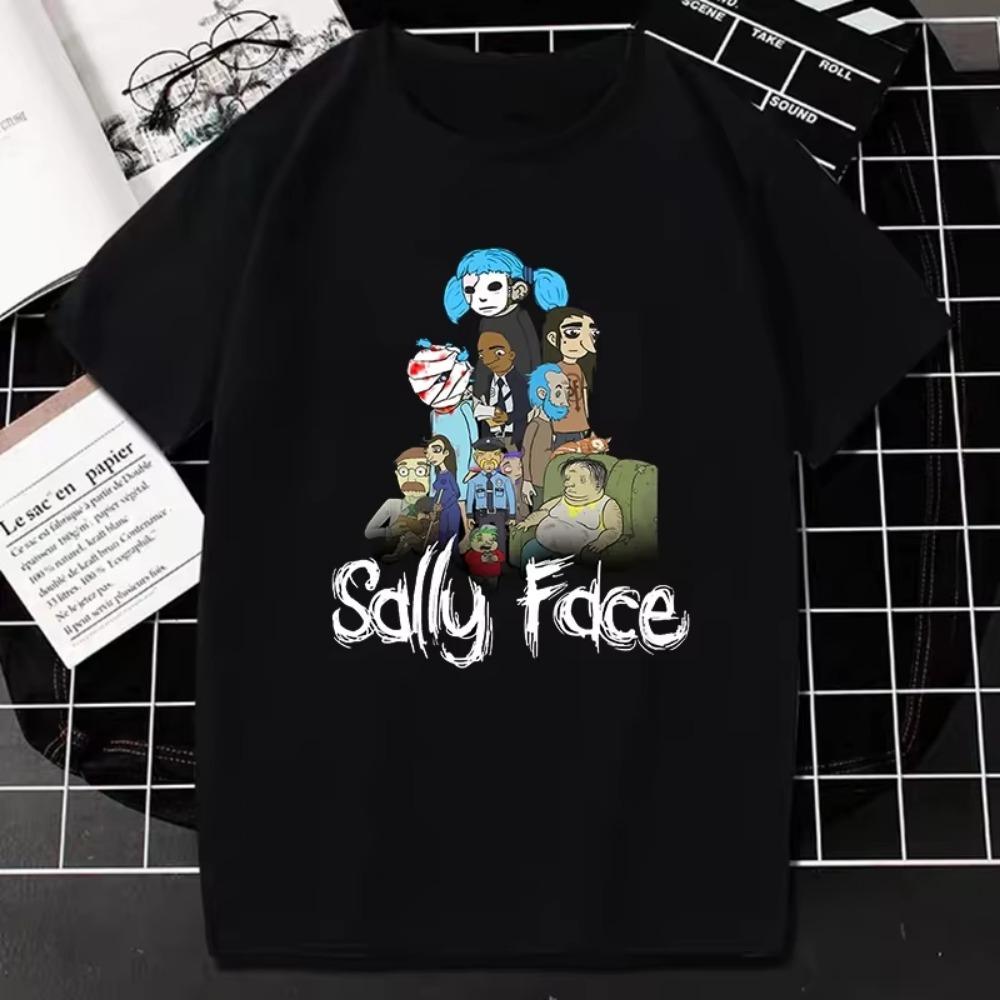 Футболка с маской для лица Game Sally, уникальная футболка с короткими рукавами в готическом стиле, модная уличная одежда в стиле хип-хоп, женская и мужская футболка большого размера Camisetas