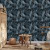 Wallpaper Ink navy blue, turquoise, blue and graphite 50x1000
