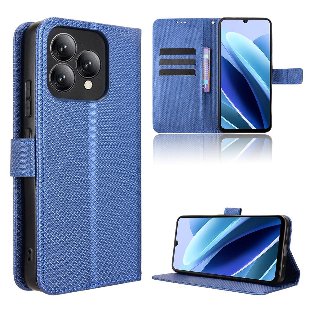 Для Cubot A40 Кожаный чехол-кошелек с ремешком Текстура бриллианта Чехол для телефона