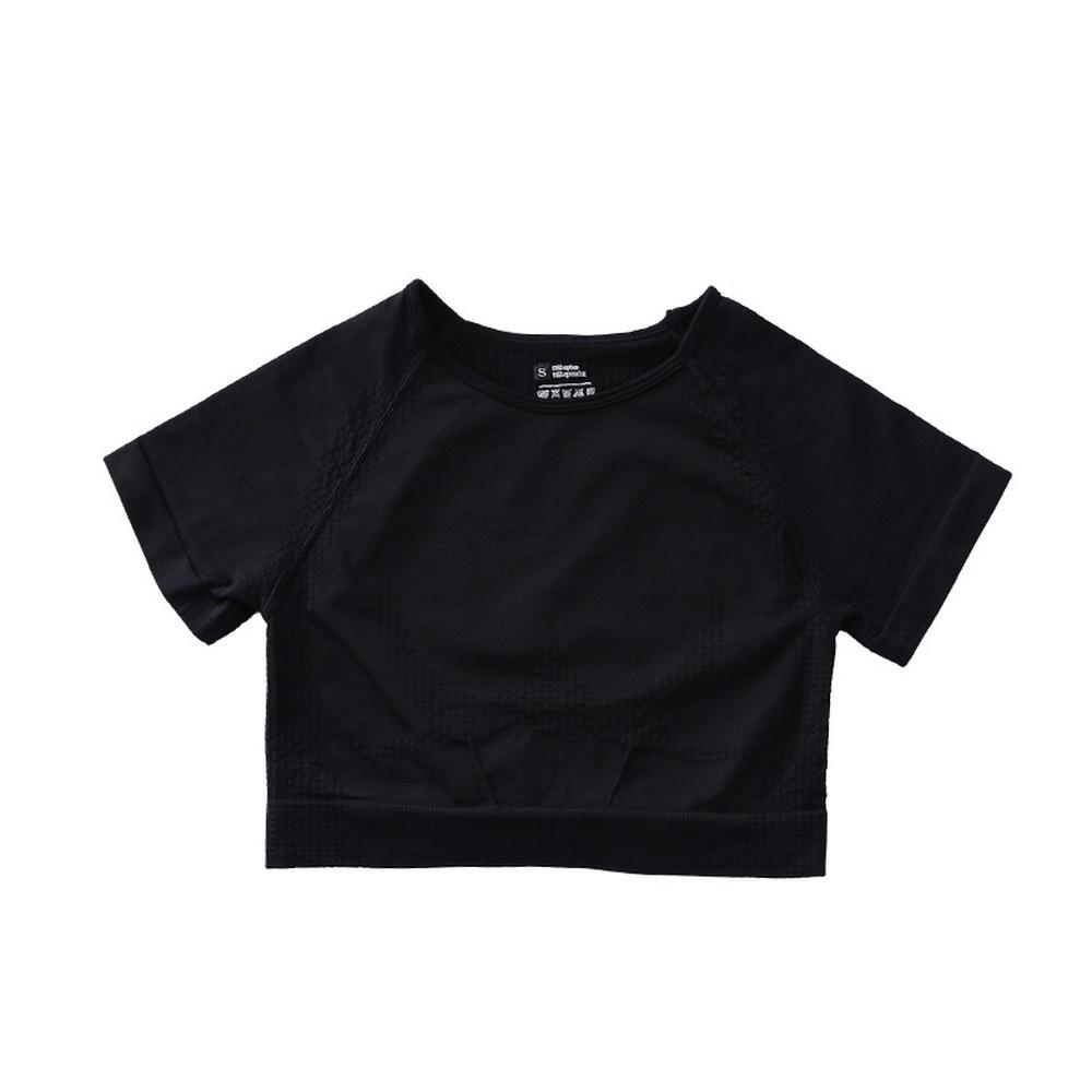 Женский бесшовный костюм для йоги с коротким рукавом - Влагоотводящая, быстросохнущая фитнес-футболка