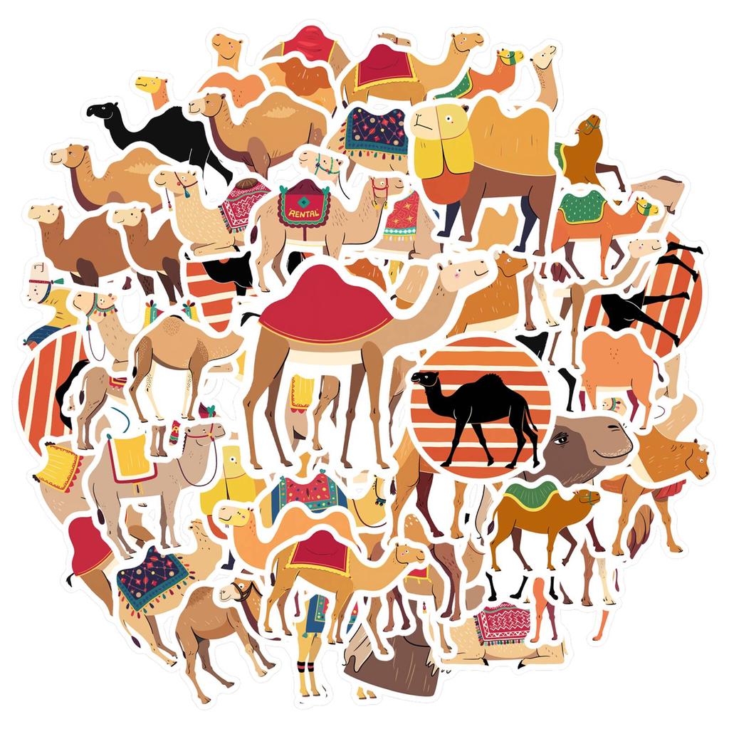 35pcs Playful Animals Stickers Cartoon Camel Animal Stickers Funny Stickers For Guitar DIY Skateboard Laptop Luggage Decor DIY