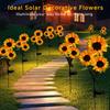Солнечные фонари Подсолнухи Садовые Имитация цветов Уличные Водонепроницаемые Колышковые фонари Двор Цветочная клумба Дорожка Патио Веранда Декор