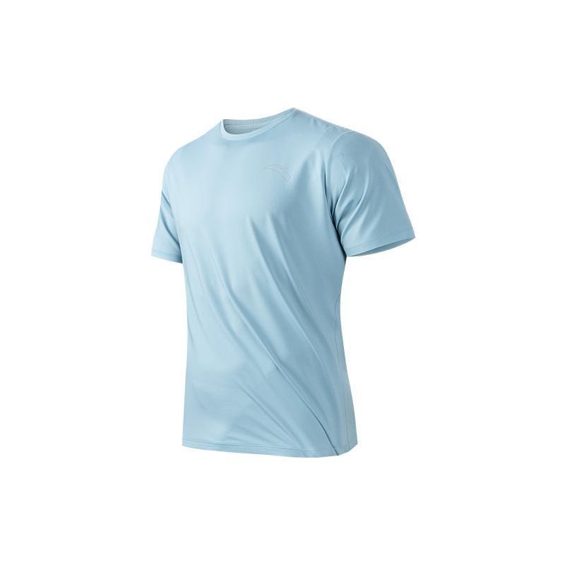 ANTA T Shirts Men's Sky Smoke Blue Crew Neck Moderate Straight Fit 952325106-4
