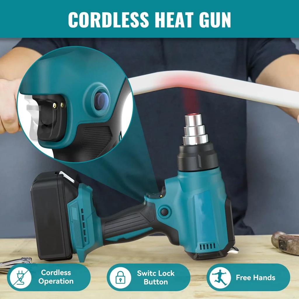 18 В термофен без батареи инструмент для упаковки в термоусадочную пленку термофен воздушный фен паяльный термофен со светодиодным дисплеем ручной инструмент