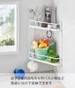 Yamazaki Jitsugyo Magnetic Bathroom Corner Rack 2 Tiers White X X H34cm Tower Bathroom Storage Floating Rack Drainer 6623 Approx. W22.5 D22.5
