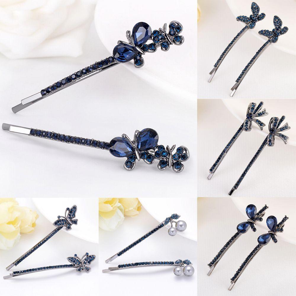 Accessories Women Girls Barrette Hairpin Bling Headwear Edge Clamp Crystal Rhinestone Hair Clip