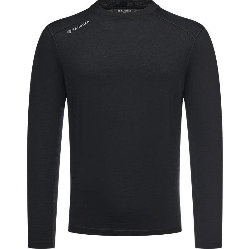 Tanboer Men's 100% Wool Thermal Crew Neck Long Sleeve Base Layer