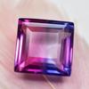 Natural Sapphire Loose Gemstone Bi-Color Square Cut 17.30 ct September Birthstone for Jewelry Making