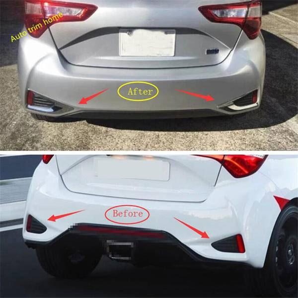 Car Rear Fog Lamp Shade Decorative Fog Lamp Frame Sticker Accessories for Toyota Yaris Cross VITZ 2018 2019JAS