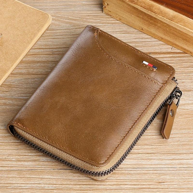 Мужской кошелек кожаный деловой зажим для денег держатель для карт кошелек на молнии роскошные кошельки для мужчин защита RFID кошельки Carteira Masculina