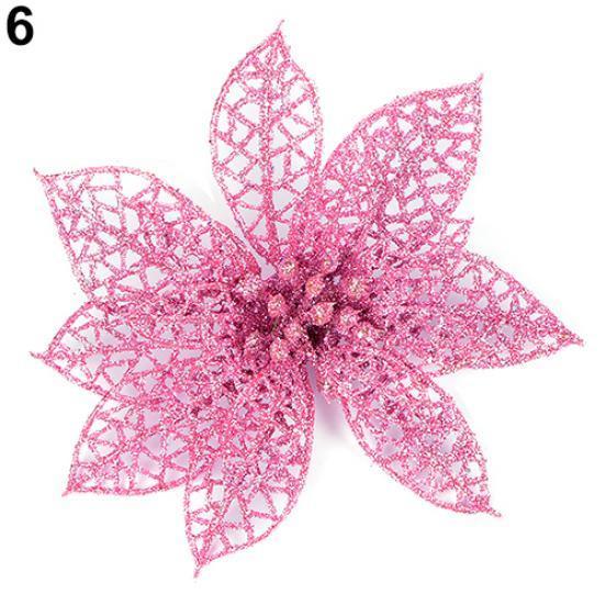 6'' Hollow Wedding Party Decor Christmas Flowers Xmas Tree Decorations Poinsettia AVE