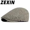 ZEXIN Осенне-зимняя шляпа Мужской берет Англия Ретро Сращивание Утолщенная Теплая Кепка-утка Женская Литературная Молодежная Кепка