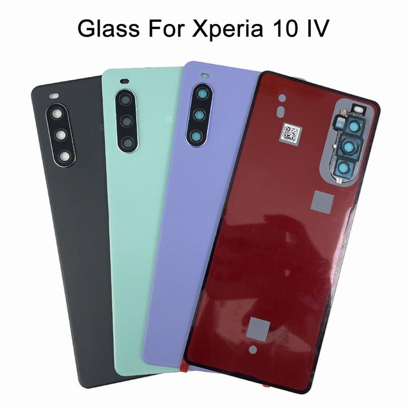 Крышка аккумулятора с объективом для Sony Xperia 10 IV XQ-CC54 XQ-CC72 Задняя крышка аккумулятора Стеклянная Корпус X10 IV Запасные части