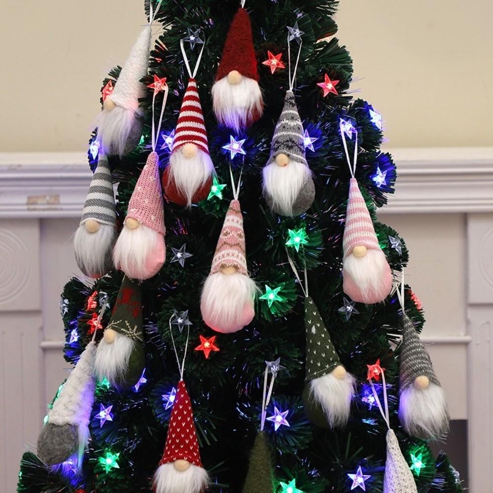 3pcs Reusable Christmas Knitted Doll Pendant Cartoon Gnome Doll Faceless Doll Pendant Festival