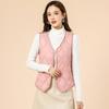 Women's Fabric Warm Vests Ultra Light Down Vest Women Two Ways Waistcoat Portable Warm Sleeveless Winter Liner