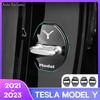 Car Door Lock Buckle Cover Door Lock Black/Carbon Fiber Metal Sticker For Tesla Model Y 2023 2022 Decoration