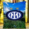 FC Inter Milan logo printed throw blanket—soft,warm;versatile blanket for all seasons—perfect as &air-conditioning throw,nap blanket