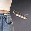New 2Pcs Vintage Pearl Clothing Pins For Women Decor Dress Pants Buckle Brooches Set