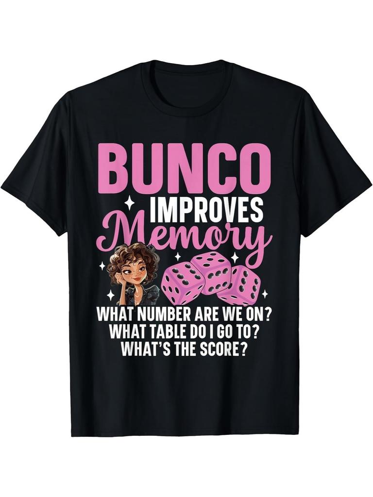 Bunco Prizes Decorations Bunco Night Bunco Player Bunco T Shirt Everyday Sportswear Comfortable Fit