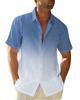 Men'S Summer Short-Sleeved Shirt Interface Color 3D Printing Trend Casual Lapel Shirt