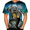 Горячая Распродажа Новый Продукт 3D Печатный Мужской Футболка Рок Музыка Круглый Шею Короткий Рукав Тяжелый Металл Мода Повседневный Короткий Рукав