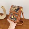 Women's Bag New Simple Fashion Bear Print Shoulder Messenger Bag Small Square Bag