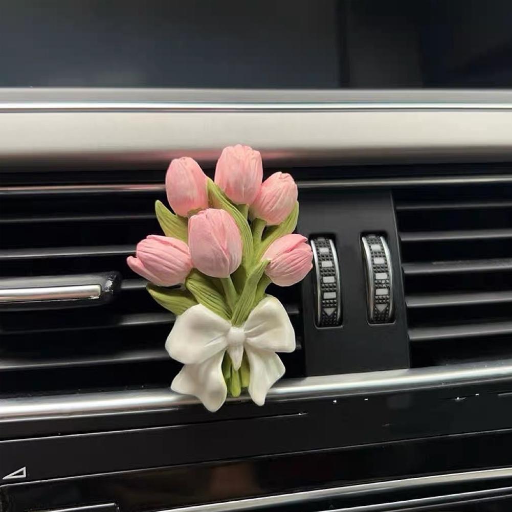 Автомобильный ароматизатор с зажимом Flower Tulip Air Outlet Автомобильный освежитель воздуха Peach Blossom Aroma Diffuser Аксессуары для украшения автомобиля Fresh Air