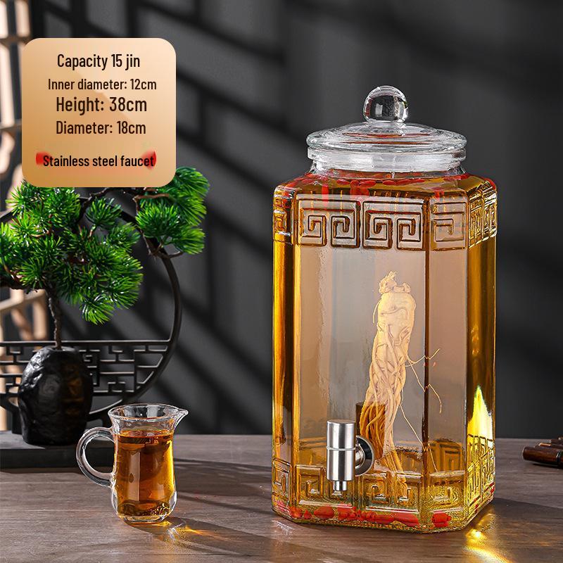 Роскошная герметичная банка для настаивания вина и байцзю с краном для домашнего использования