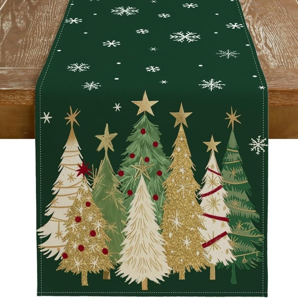 Desk Decor Christmas Table Runner Christmas Tree Xmas Tablecloth Christmas Table Flag  New Year