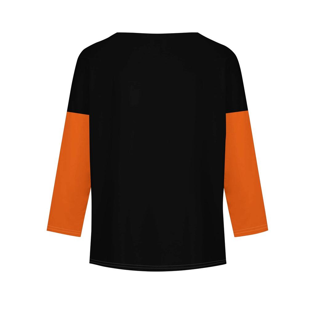 Футболки с длинным рукавом для девочек на Хэллоуин, детские осенние топы с круглым вырезом, базовые футболки 2-11 лет