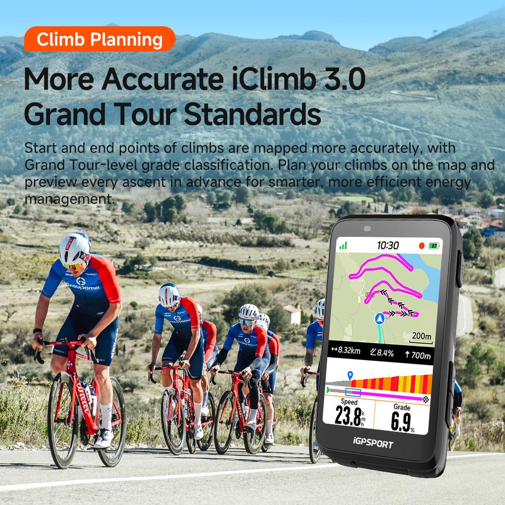 iGPSPORT BiNavi Touch-screen GPS Bike Computer Comprehensive Bike Navigator 35-Hour Battery Life Bicycle Accessories