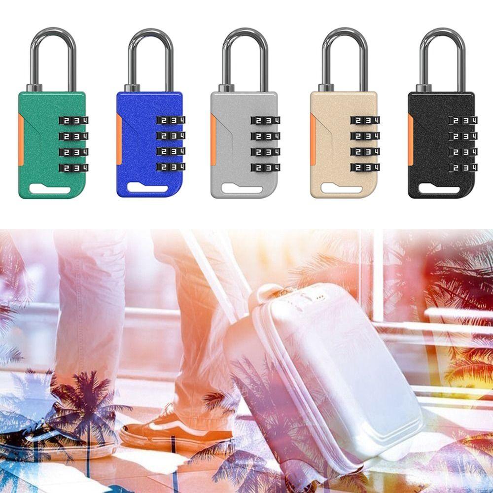 Padlock 4 Digit Password Lock Zinc Alloy Security Coded Lock Durable Backpack Zipper Lock Travel