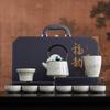 Yuanshan Ru Kiln Tea Set Beam Pot Teapot Cover Bowl Tea Ware Company Events Business Gifts