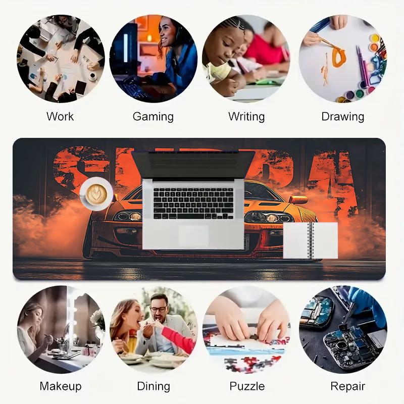 1Pc Through Flames Gaming Mouse Pad Keyboard Desk Mat Non-slip Rubber Lock Edge Waterproof Computer Mousepad for Office Home Decor S1986