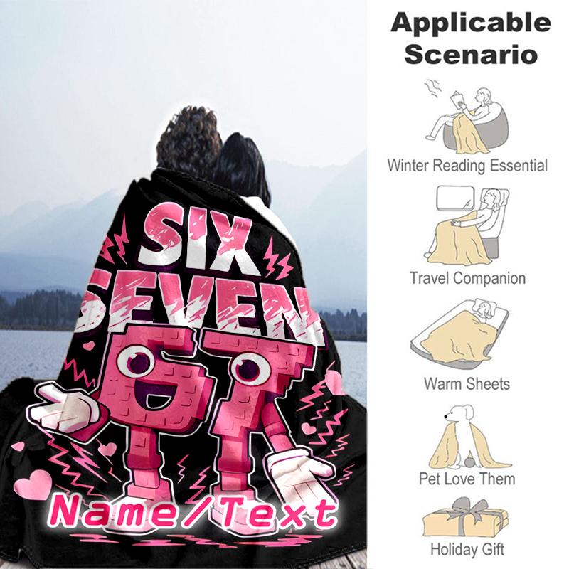 1PC Custom Name "Six Seven GT Energy" flannel blanket versatile,all-season throw suitable for the living room,bedroom,camping,travel,and gift