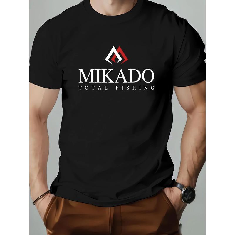 Men'S Mikado Print T-Shirt Casual Crew Neck, Slight Stretch Fabric, Comfortable And Stylish for Summer